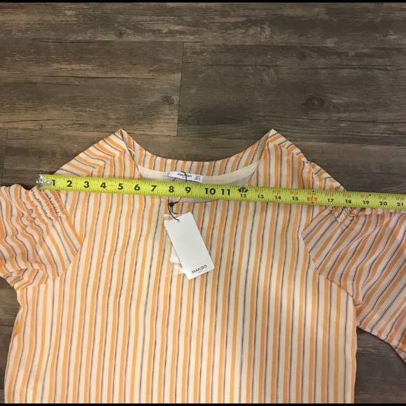Mango Chiffon striped yellow blouse top NWT - Picture 8 of 8